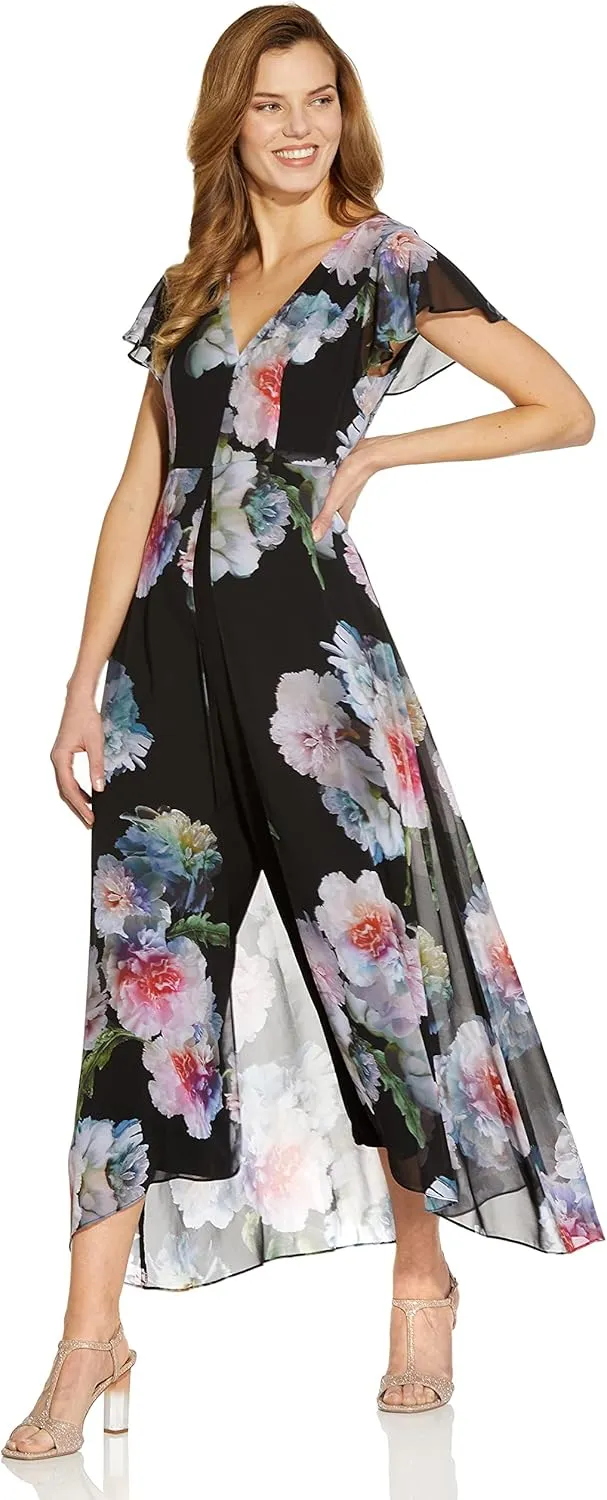 Adrianna Papell womens Floral Printed Jumpsuit