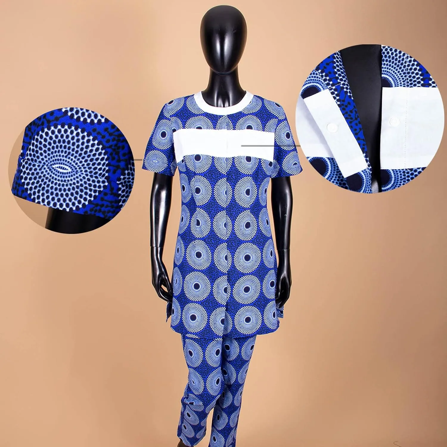 African Clothing for Women Short Sleeve Shirt and Print Pants 2 Piece Set Tracksuit Plus Size Dashiki Casual Outfit