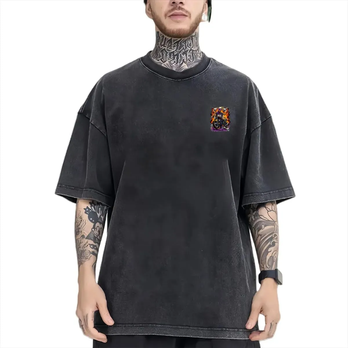 American Route 66 Classic Two Sides Retro Short Sleeve Shirt Men's Round Neck Sports T-Shirt