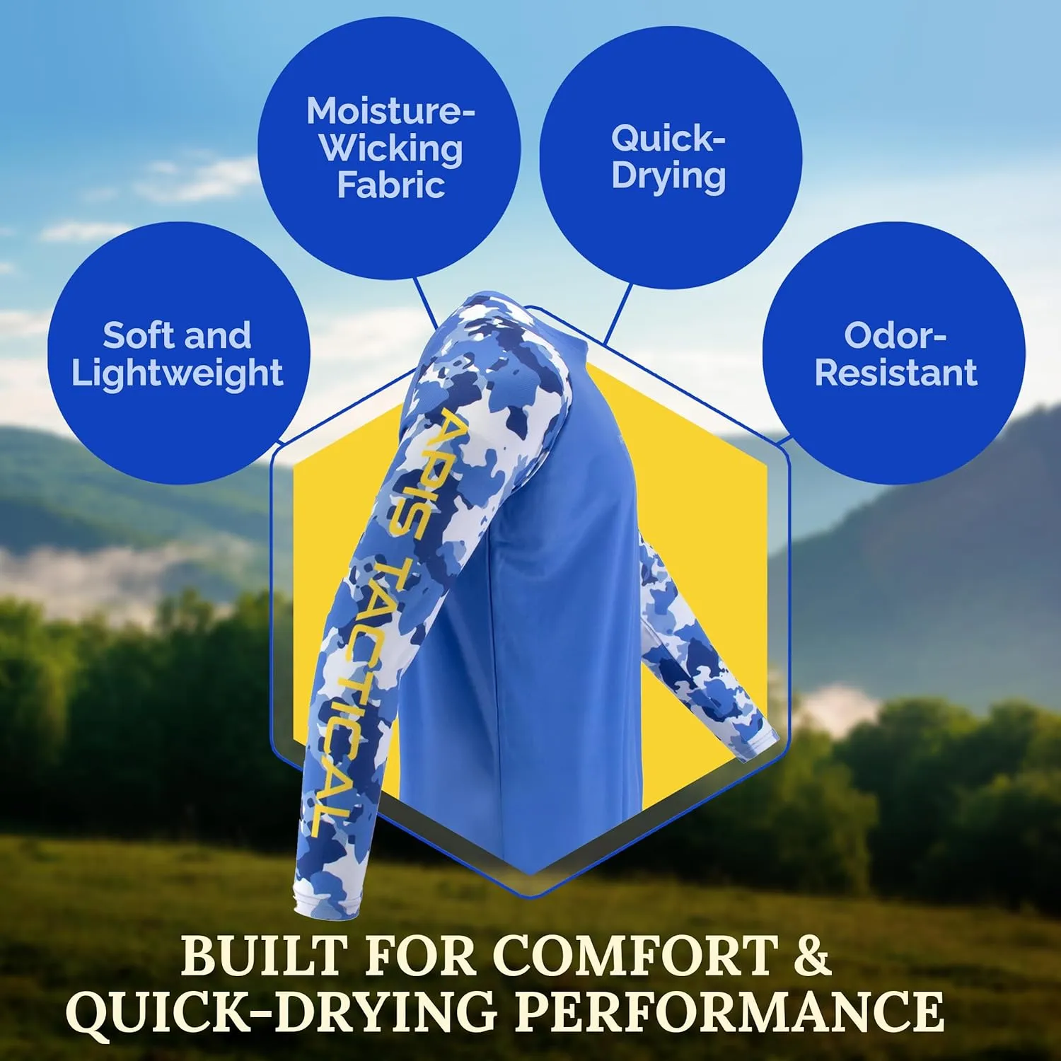 Apis Tacical - All-Season Base Layer - Mens Undershirts for Beekeeping & Outdoors - Moisture-Wicking Long Sleeve Undershirt