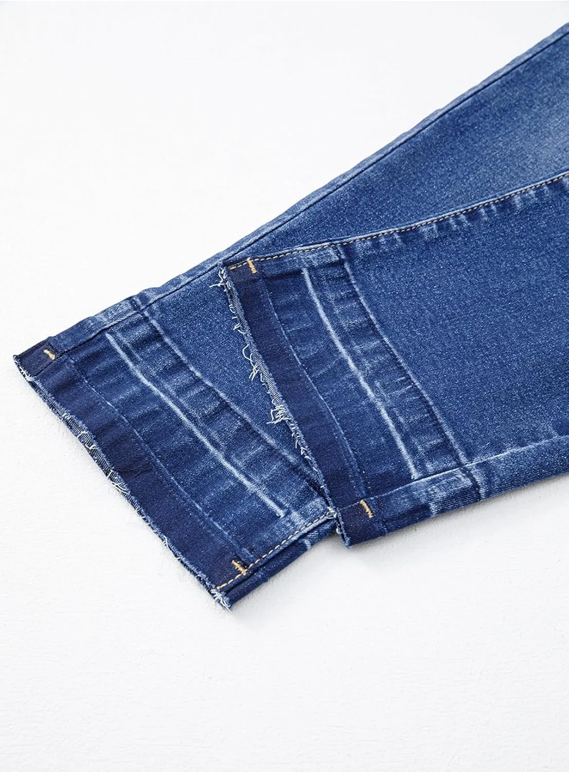 Astylish Womens High Waisted Straight Leg Ankle Jeans Casual Stretch Denim Pants