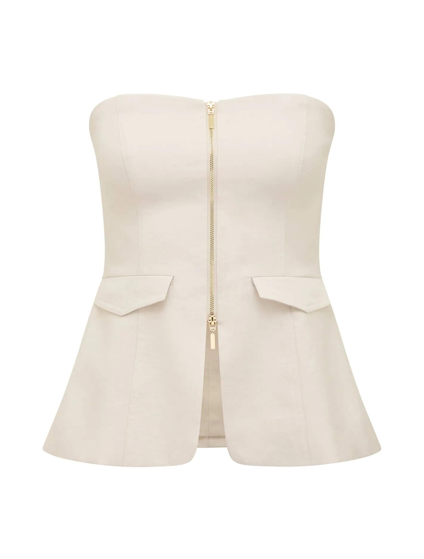 Ava Zip Front Bustier Top