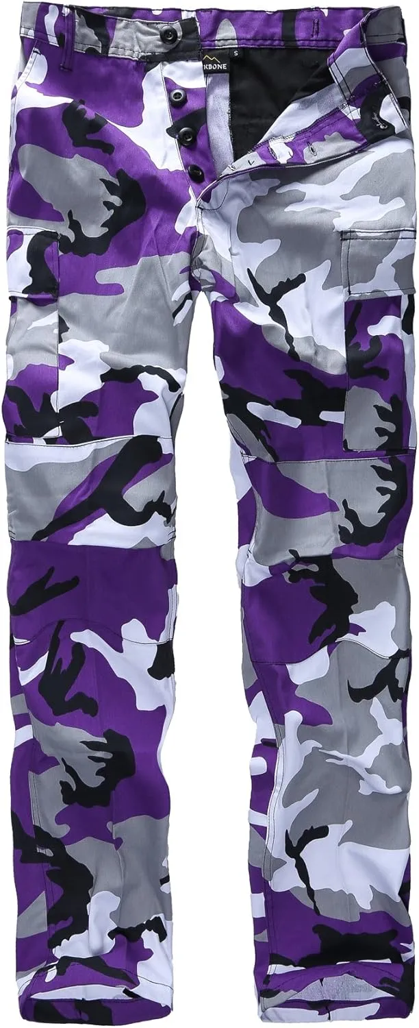 BACKBONE Mens Casual Camouflage Cargo Pants Army Military BDU Pants