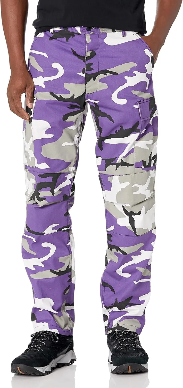 BACKBONE Mens Casual Camouflage Cargo Pants Army Military BDU Pants