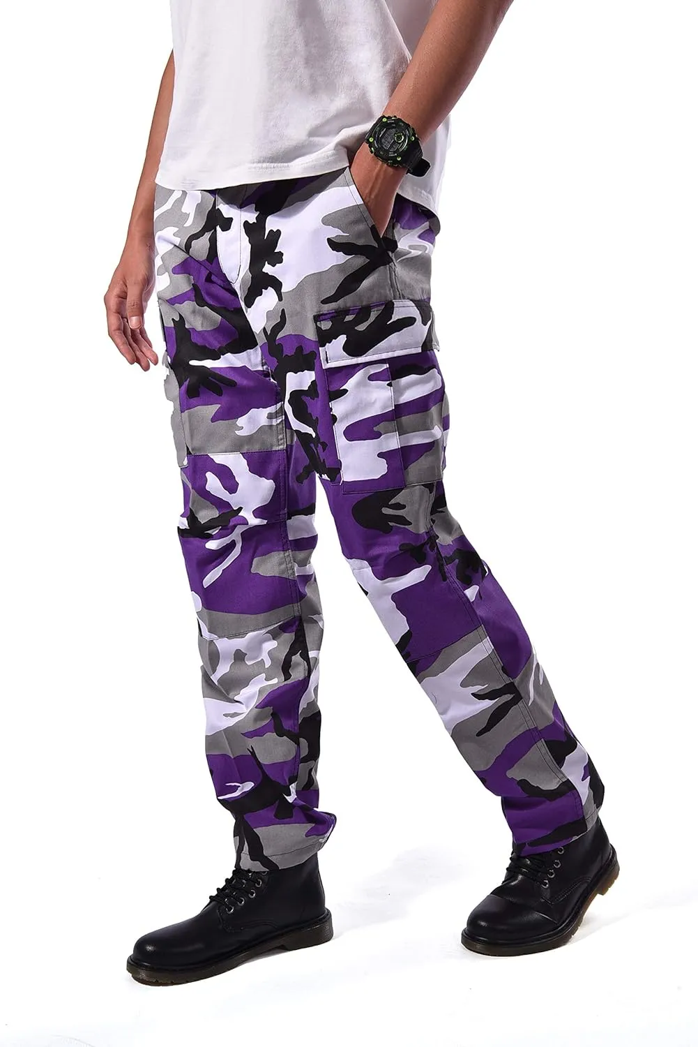 BACKBONE Mens Casual Camouflage Cargo Pants Army Military BDU Pants