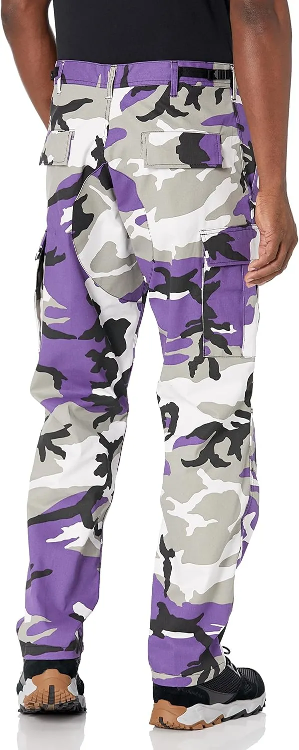 BACKBONE Mens Casual Camouflage Cargo Pants Army Military BDU Pants