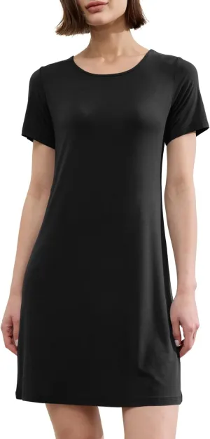 BAMBOO COOL Nightgowns for Women Sleepshirts Cute Short Sleeve Dress Pajamas Women's Soft Sleepwear