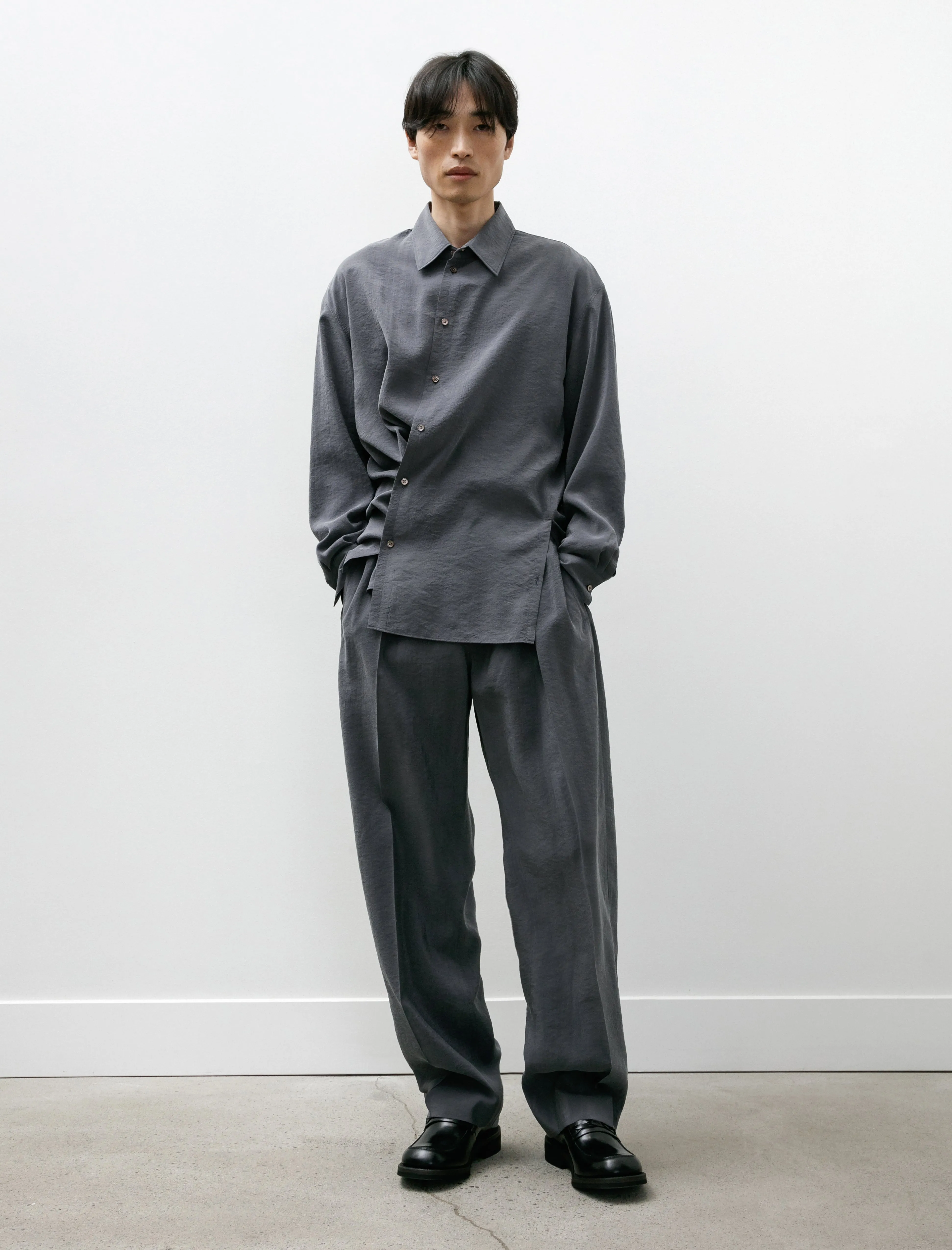 Belted Relaxed Pants Asphalt