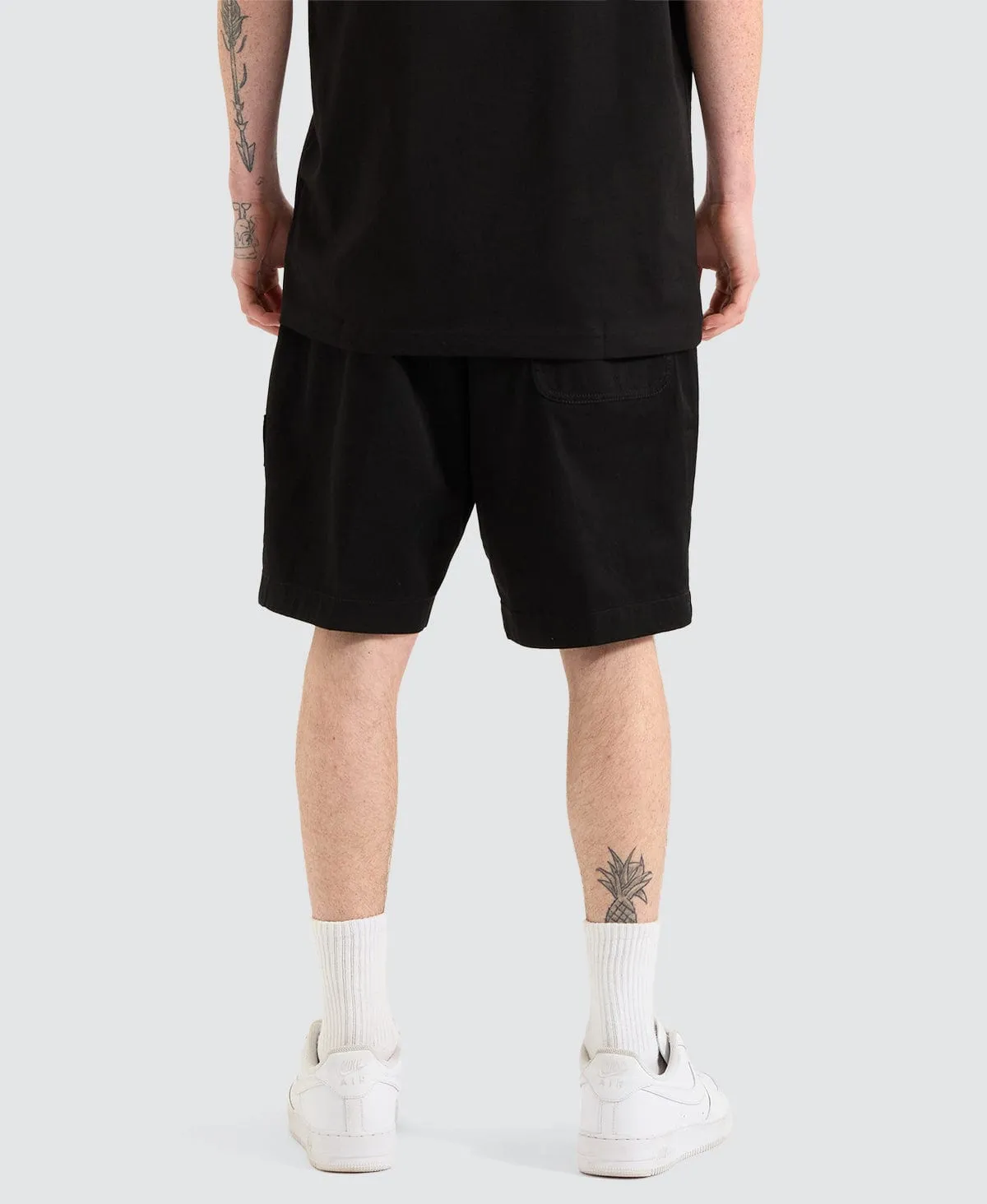 Belted Woven Shorts Black