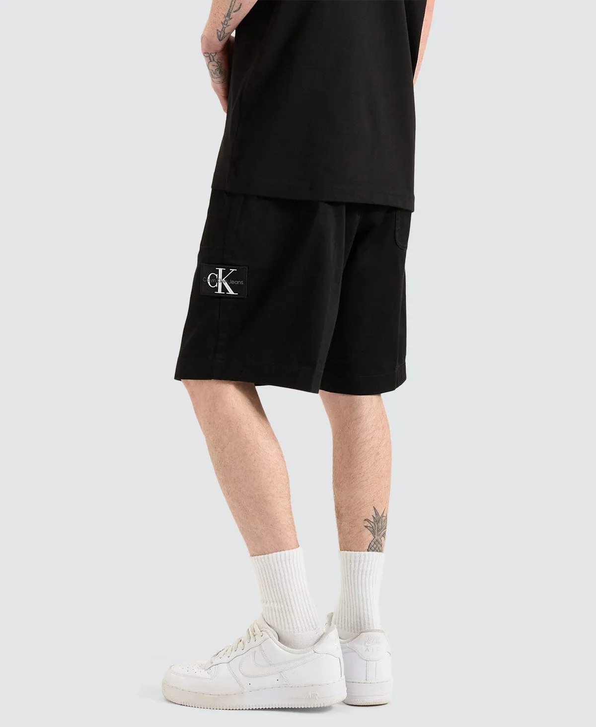 Belted Woven Shorts Black