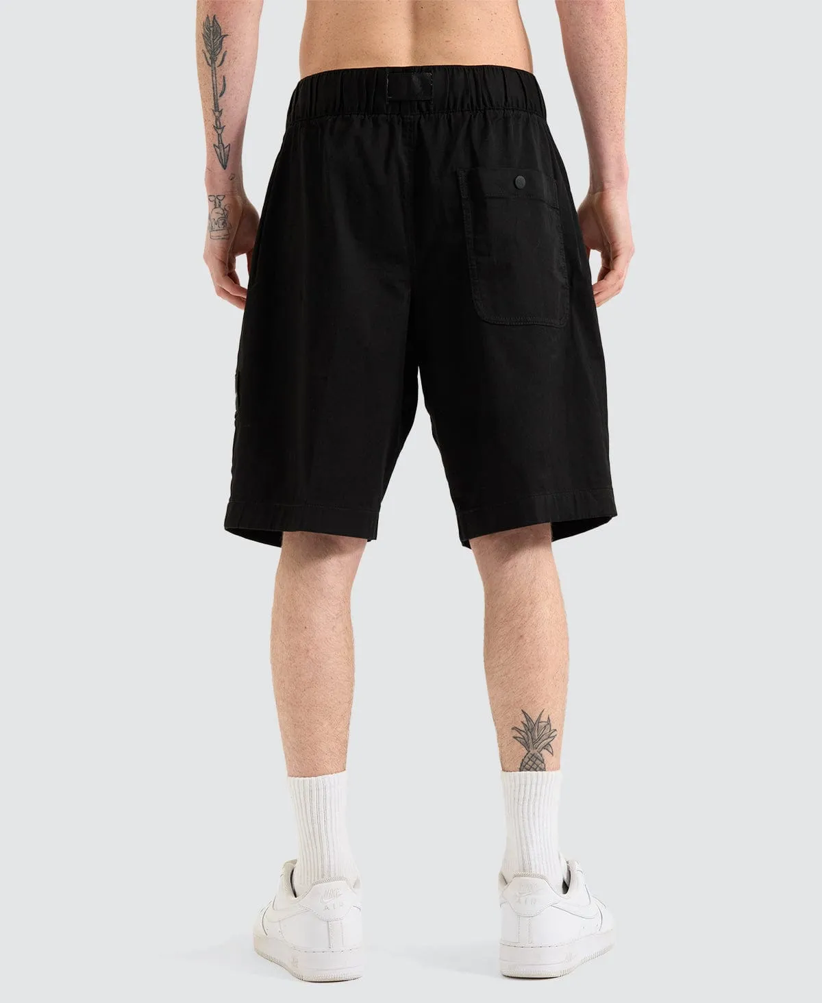 Belted Woven Shorts Black