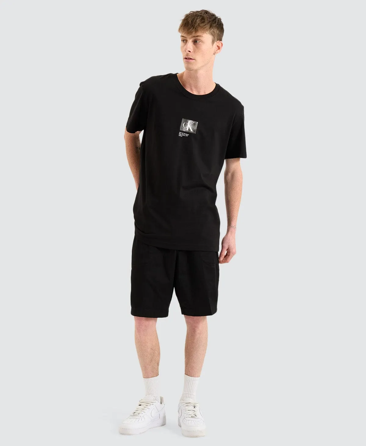 Belted Woven Shorts Black