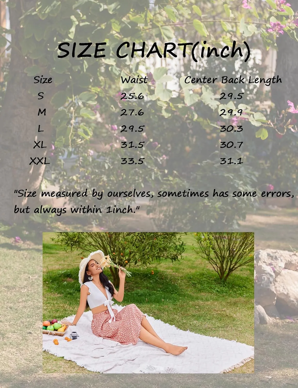 Bluetime Women Floral Print Midi Skirt Summer Beach Pleated Elastic High Waisted A Line Skirt