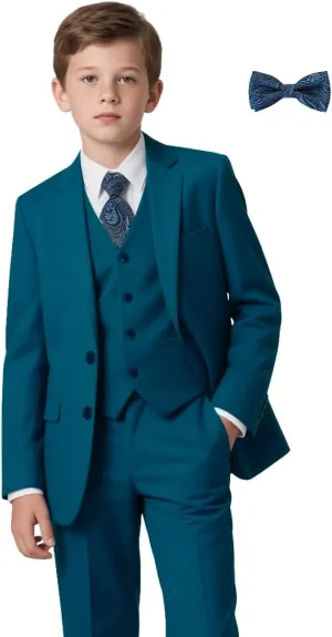 Boys Suit for Kids 6 Pieces Formal Dresswear Set Teen Boys Tuxedo Suits for Wedding Graduation