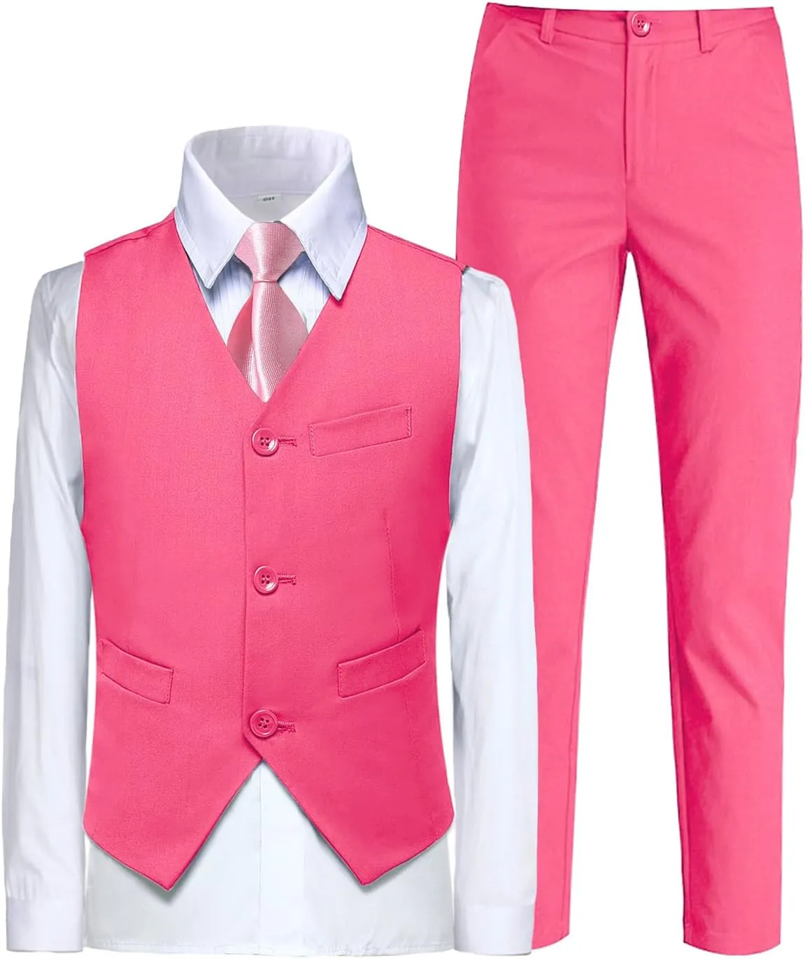 Boys Suit for Kids Toddler Boy 4-Piece Wedding Tuxedo Suits Vest and Pants Set