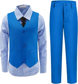 Boys Suit, Kids Formal Tuxedos for Boy Vest and Pants Set, Teen Boys Dress Clothes for Wedding