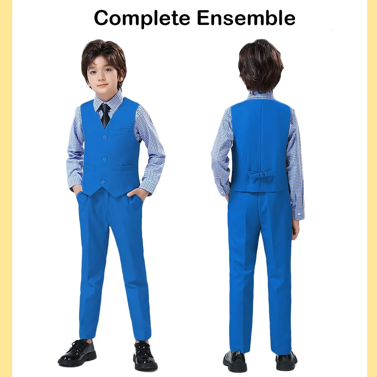 Boys Suit, Kids Formal Tuxedos for Boy Vest and Pants Set, Teen Boys Dress Clothes for Wedding
