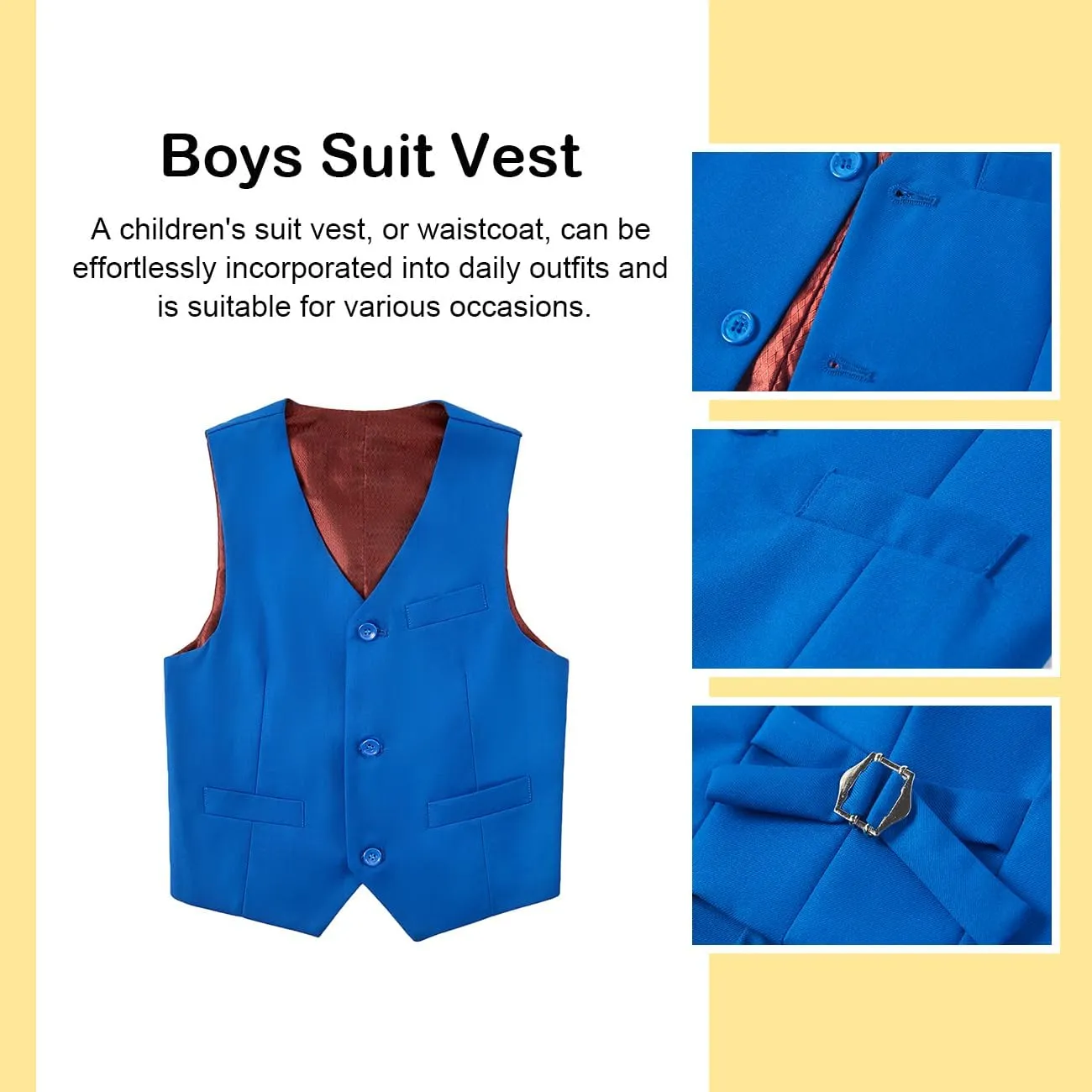 Boys Suit, Kids Formal Tuxedos for Boy Vest and Pants Set, Teen Boys Dress Clothes for Wedding