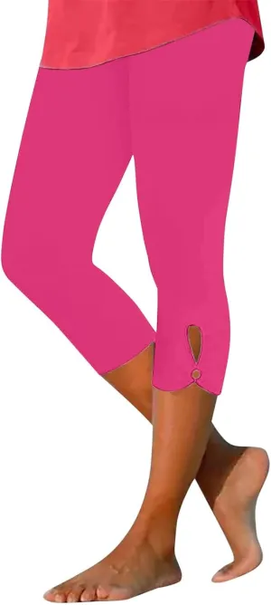 Capri Leggings for Women Summer Dressy Biker Shorts Cropped High Waist Yoga Pants Stretchy Workout Compression Pant
