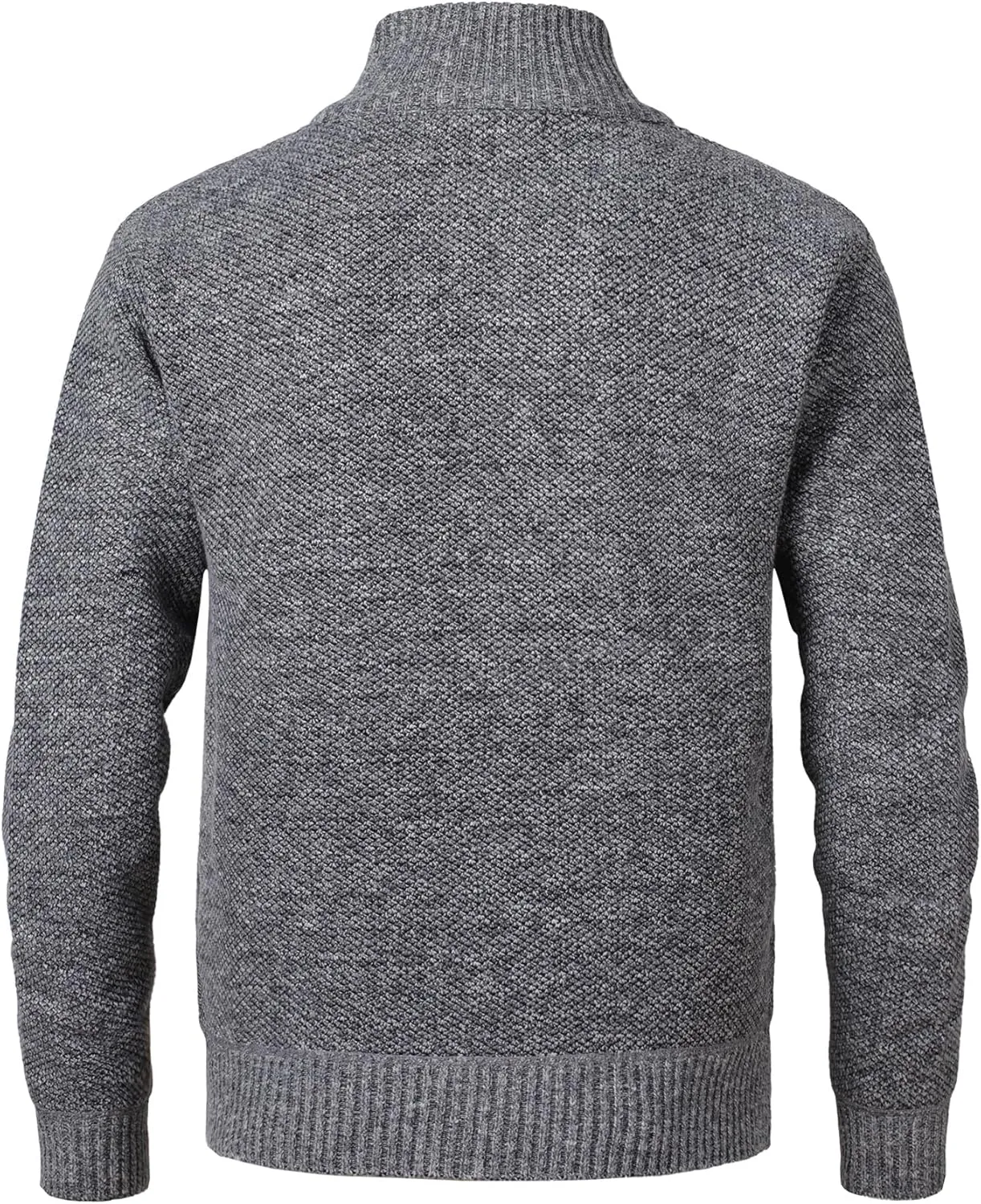 Cardigan Men's Long Sleeve Stand-up Collar Cardigan Fleece Jacket with Cable Knit Zipper Jacket Knitted Sweater