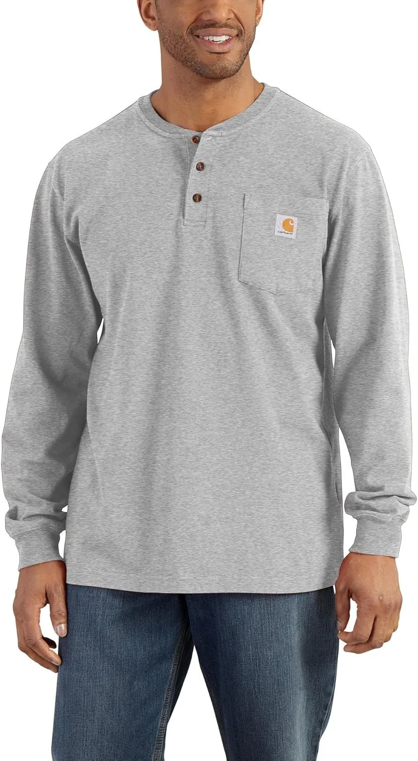 Carhartt Men's Loose Fit Heavyweight Long-Sleeve Pocket Henley T-Shirt
