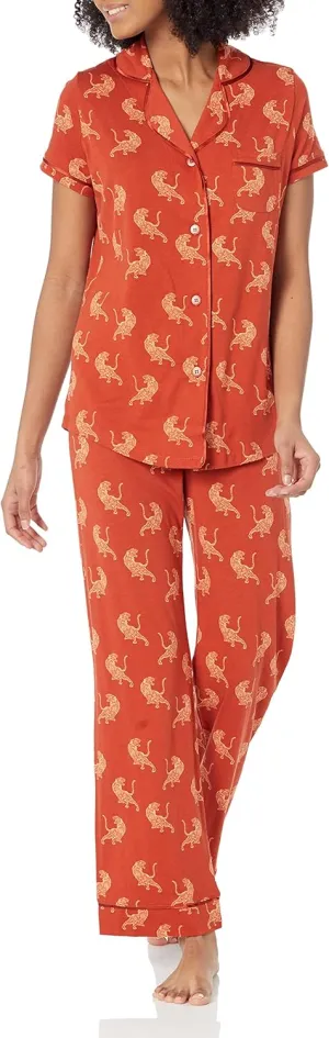 Cosabella Women's Bella Printed Short Sleeve Top & Pant Pajama Set