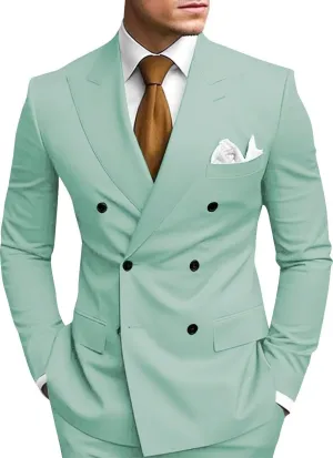 Double Breasted Suit Men 2 Piece Slim Fit Mens Suit Blazer Pants Set Wedding Prom Homecoming Suits