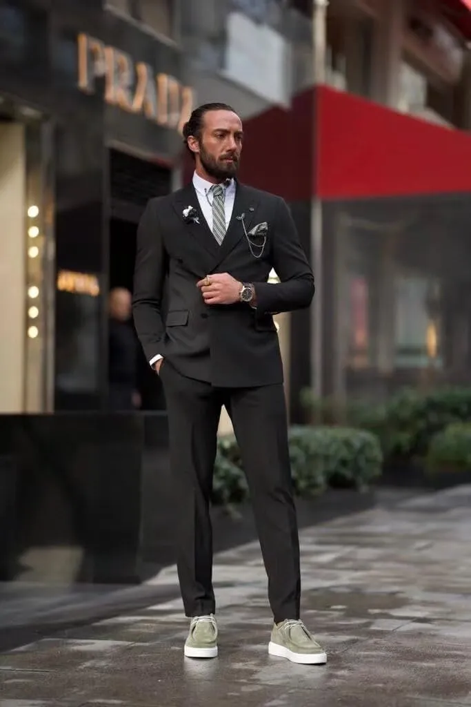 Double Breasted Suit Men 2 Piece Slim Fit Mens Suit Blazer Pants Set Wedding Prom Homecoming Suits