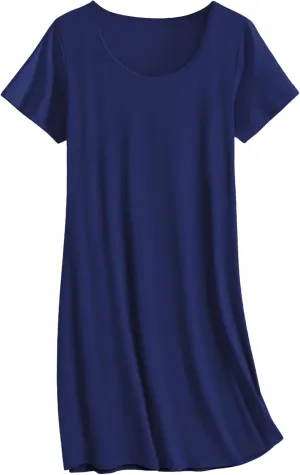 Ekouaer Nightgowns for Women Cotton Sleepshirts Short Sleeve Nightshirt Tshirt Night Gown Casual Sleepdress Comfy Nightdress
