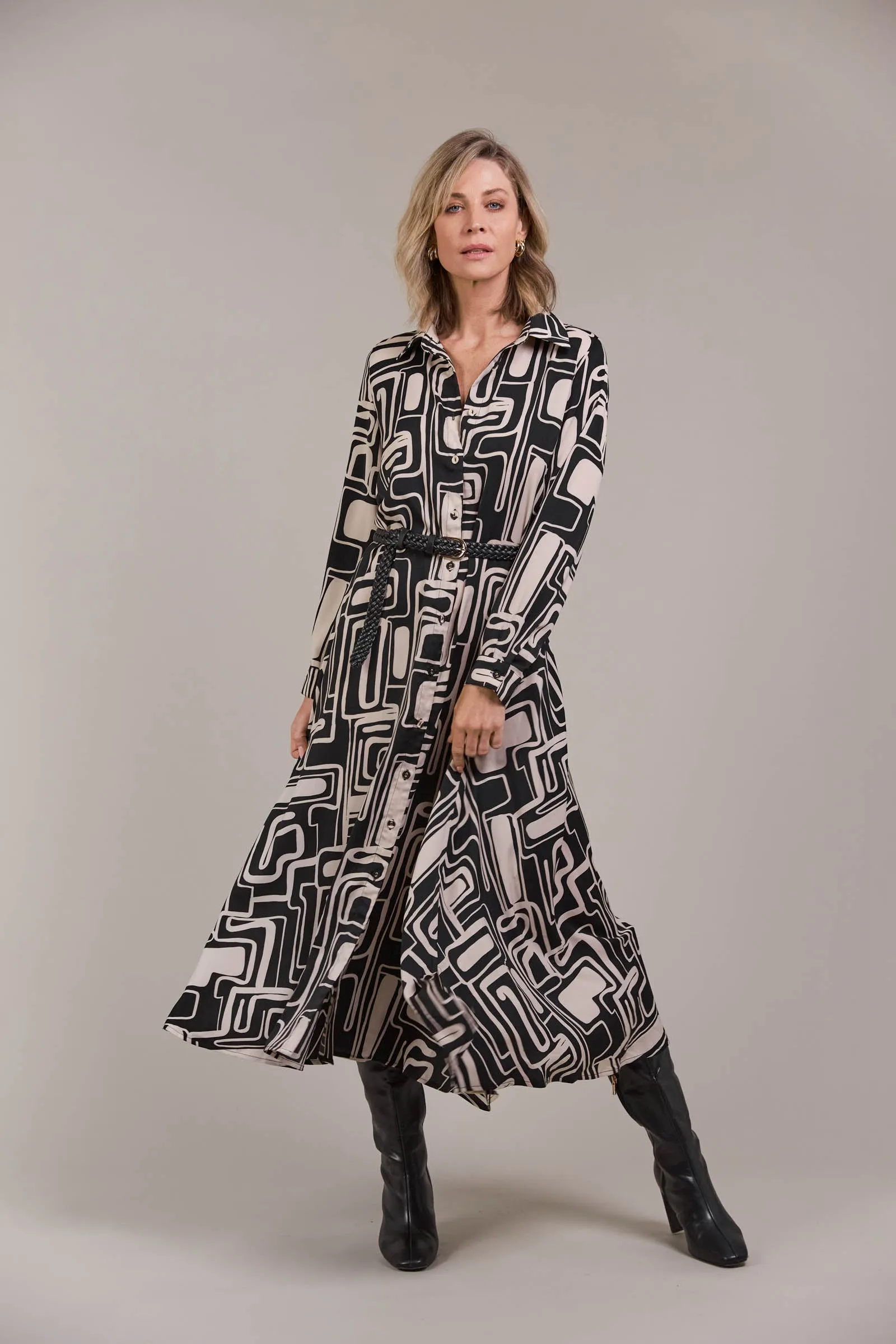 Elsie Shirt Dress - Geo