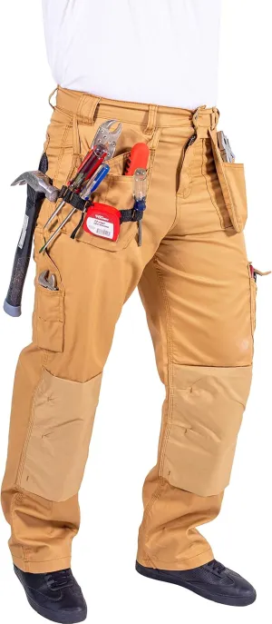FASHIO FF Men's Work Casual Tactical Trouser with Holster Pockets Cordura Reinforced Pockets Heavy Duty Workwear Pants