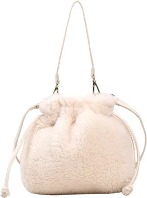 Fluffy Purse, Faux Fur Purses for Women Furry Crossbody Bucket Bags Fuzzy Shoulder Tote Bag