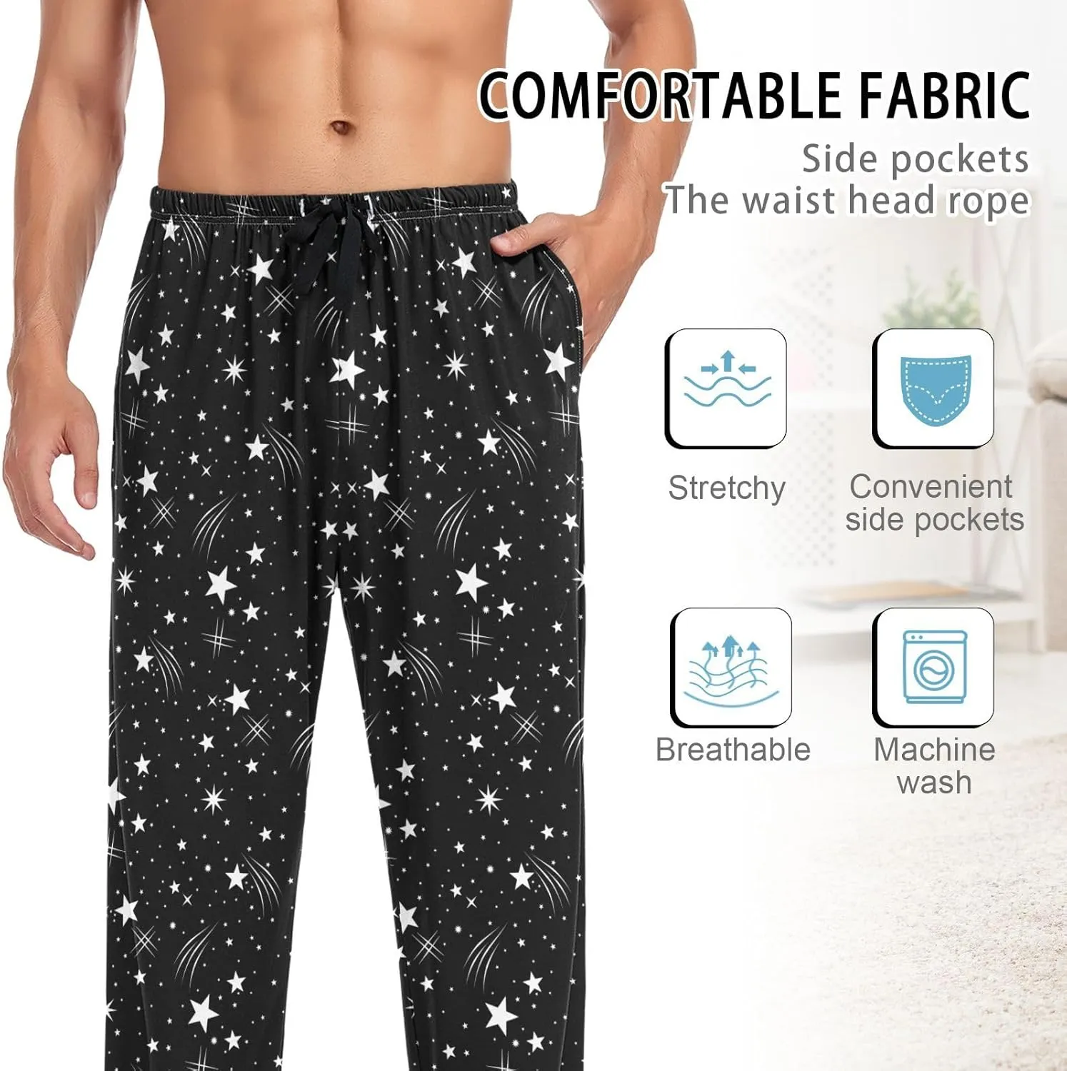 Fustylead Flower Floral Trendy Unisex Pajamas Set Various of Background Long Sleeve 2 PCS Relax Nightwear Pjs for Men & Women