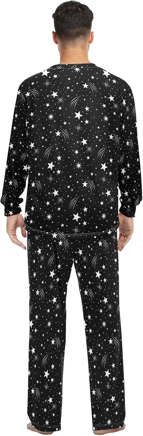 Fustylead Flower Floral Trendy Unisex Pajamas Set Various of Background Long Sleeve 2 PCS Relax Nightwear Pjs for Men & Women