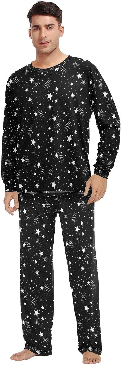 Fustylead Flower Floral Trendy Unisex Pajamas Set Various of Background Long Sleeve 2 PCS Relax Nightwear Pjs for Men & Women