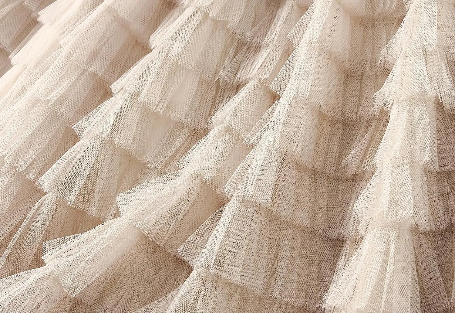 GOLDSTITCH Tulle Skirts for Women Long Fairy Skirt Tutu A-Line Mesh Layered High Elastic Waist Skirts