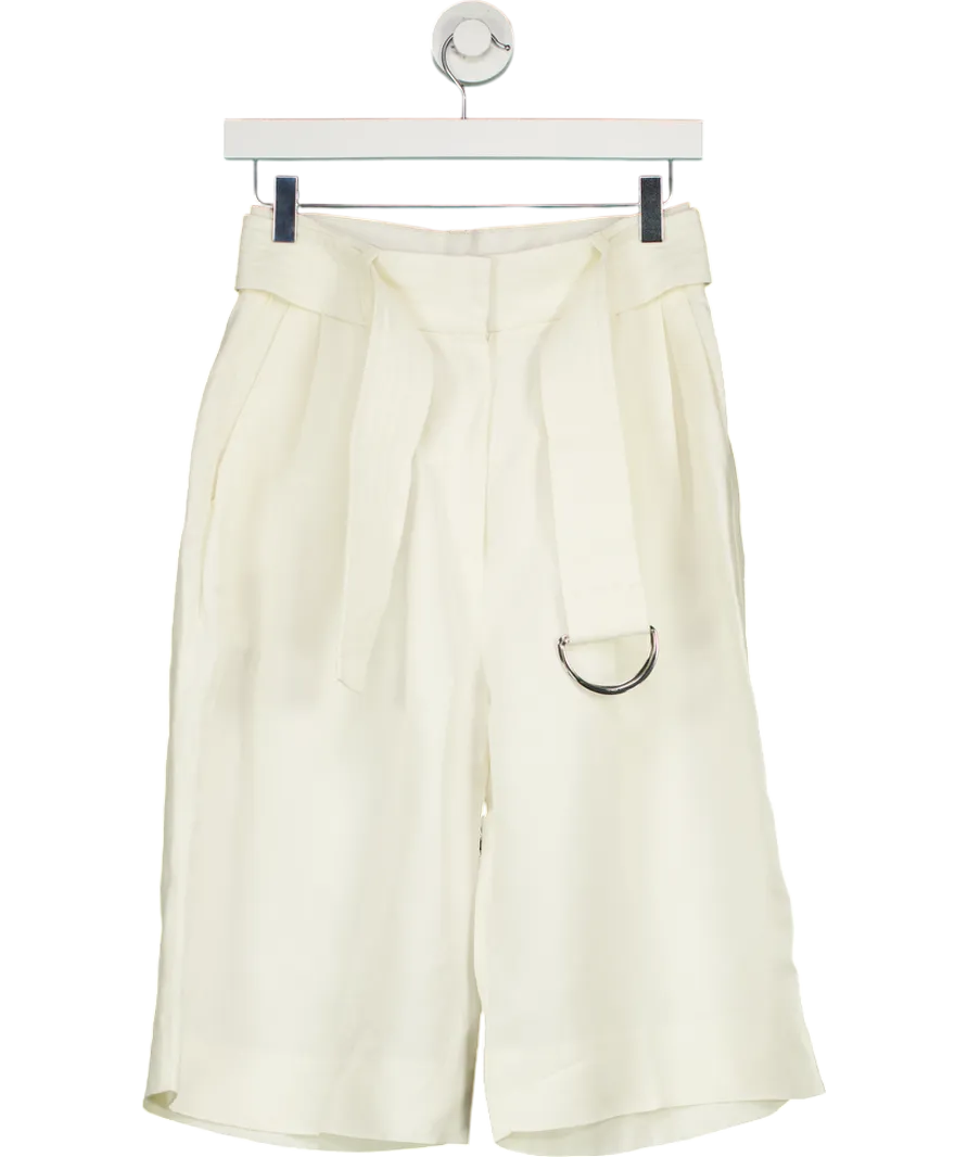 H&M Cream Linen Blend Belted Short UK 8