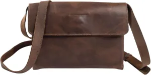 Hide & Drink, Mini Classic Shoulder Bag, Rectangular Messenger Bag with Adjustable Strap, Travel Accessory, Full Grain Leather, Handmade, Bourbon Brown