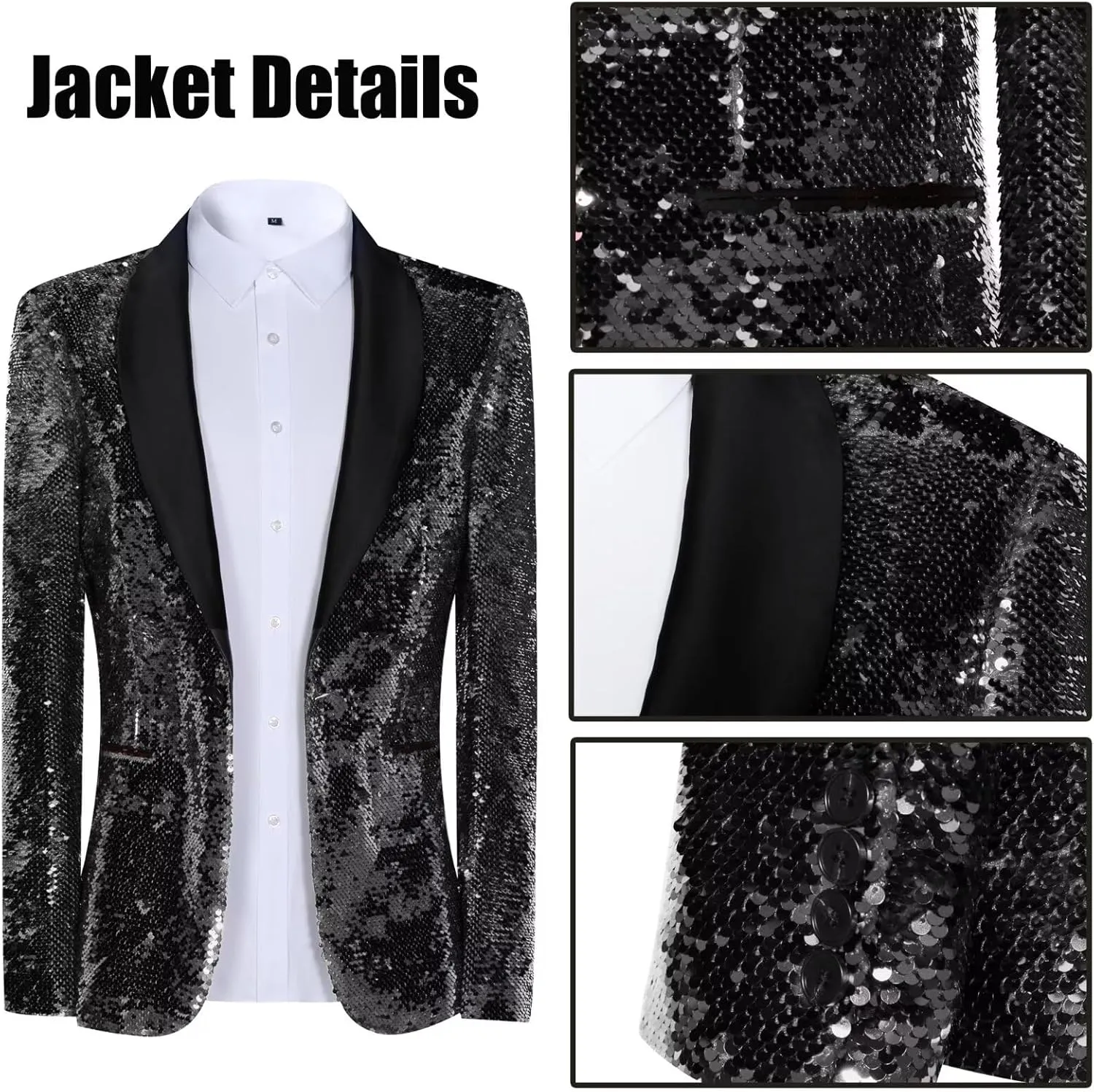 High-End Suits Men Sequins Tuxedo Sparkly Shawl Lapel Glitter 2 Pieces Blazer Pants Suit Party Dinner Prom Festival