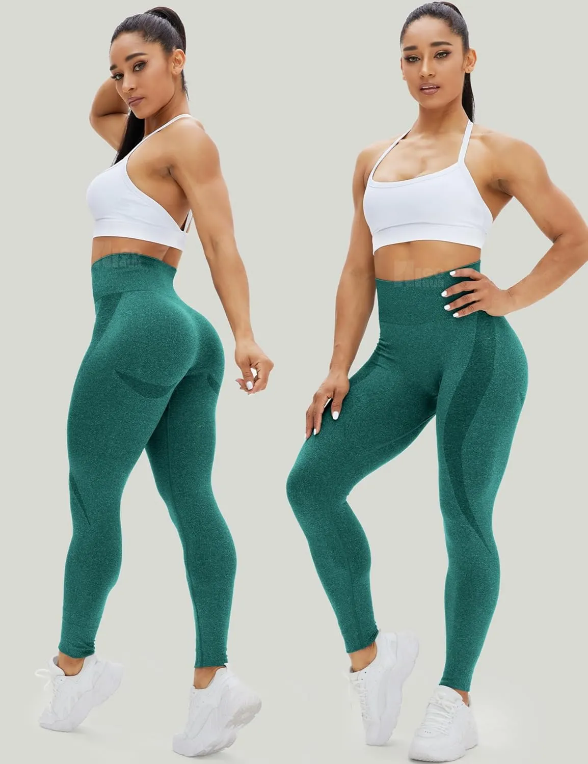 HIGORUN Women Seamless Leggings Smile Contour High Waist Workout Gym Yoga Pants