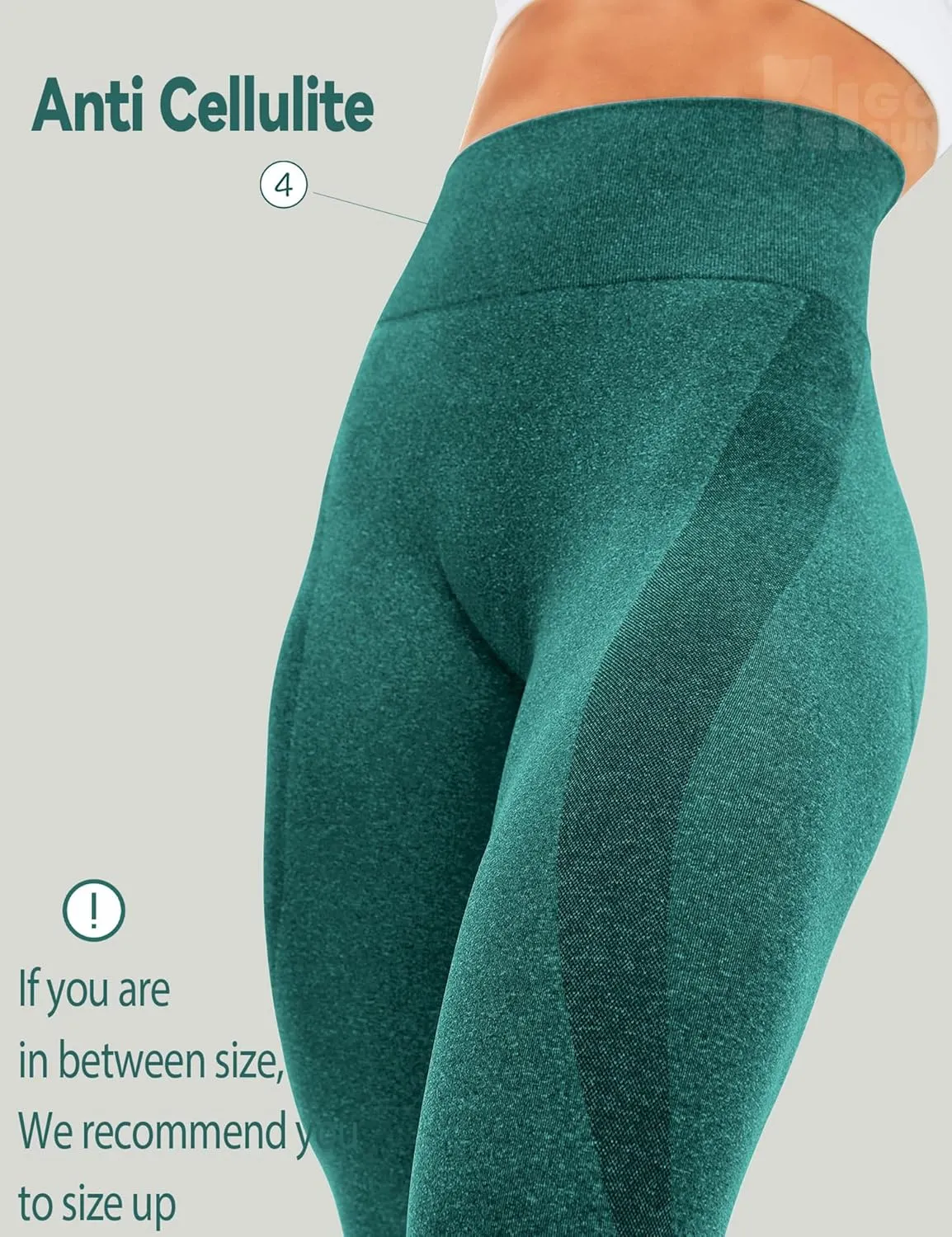 HIGORUN Women Seamless Leggings Smile Contour High Waist Workout Gym Yoga Pants