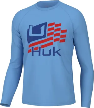 HUK Men's Pursuit Pattern Long Sleeve, Performance Fishing Shirt