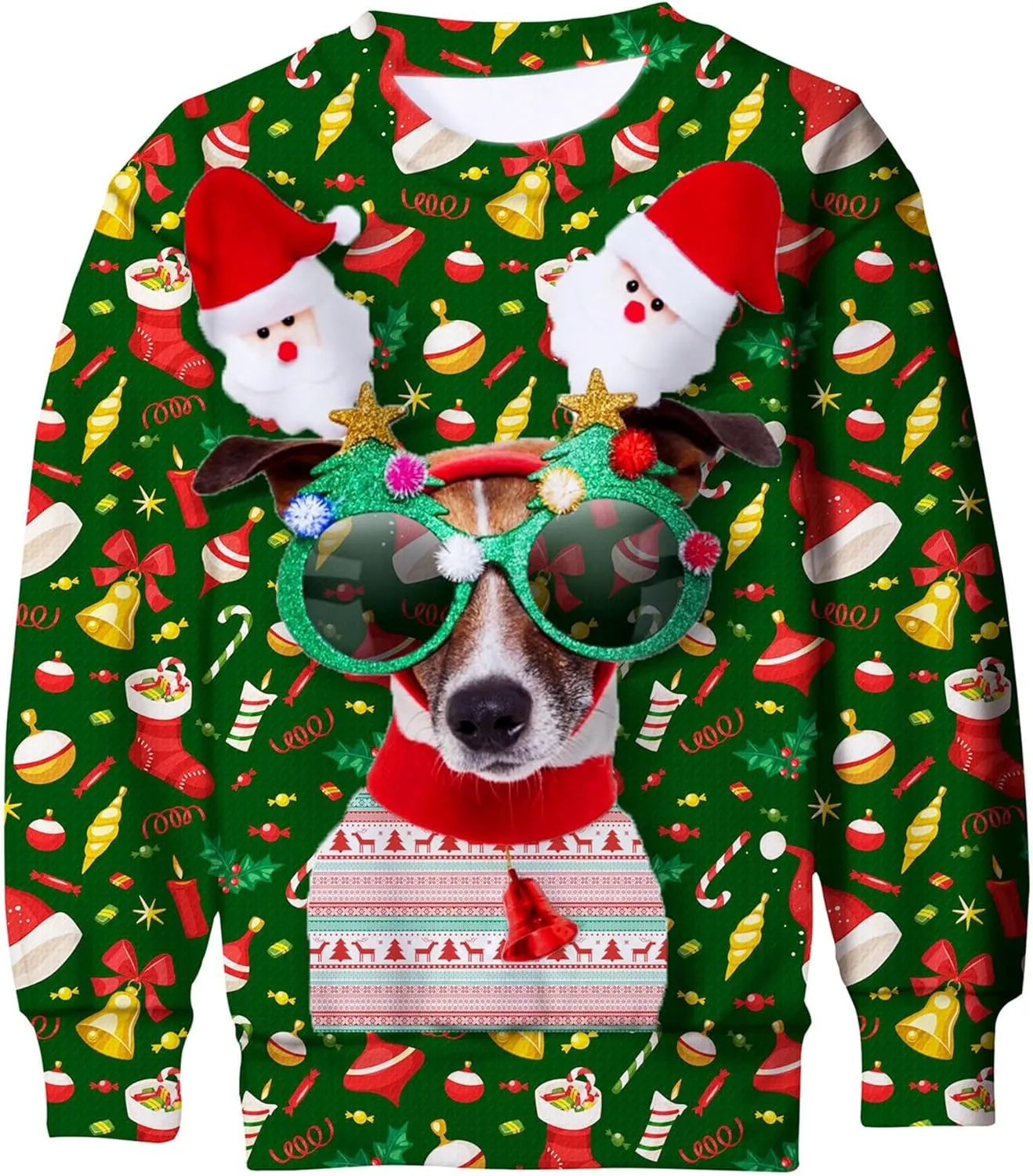 Idgreatim Boys Girls Ugly Christmas Sweater Funny 3D Long Sleeve Xmas Sweatshirt with Fleece Size 4-16