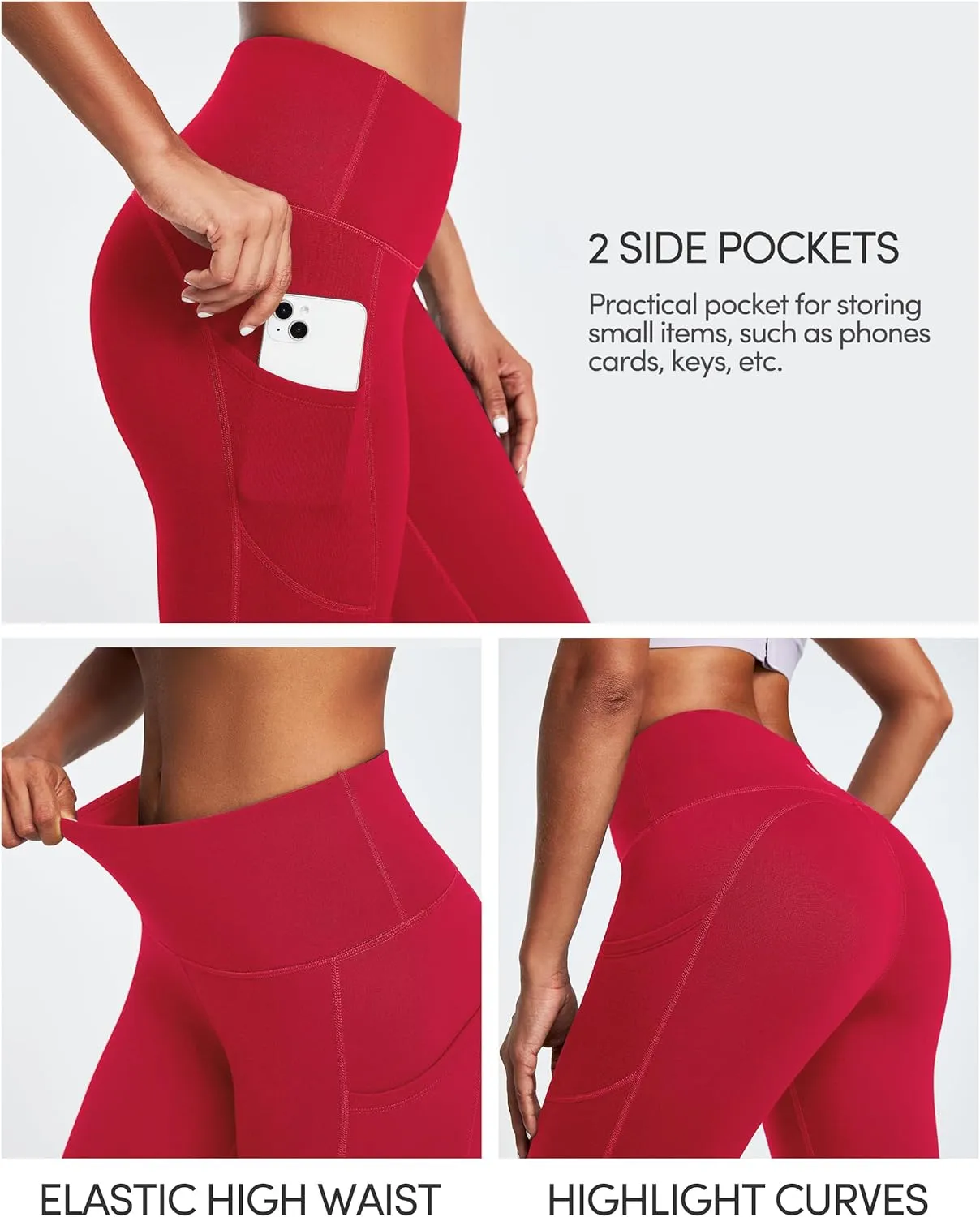 IUGA Fleece Lined Leggings with Pockets for Women Thermal Leggings for Women High Waisted Yoga Pants Winter Workout Leggings