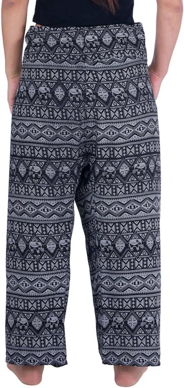 Lannaclothesdesign Women's Thai Fisherman Pants Yoga Trousers Wide Legs Pants