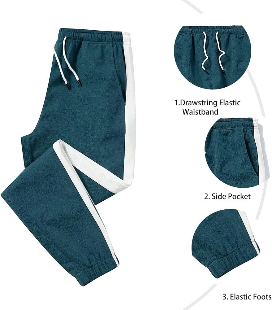 LBL Leading the Better Life Men's Sweat Suit 2 Piece Outfit Casual Contrast Sports Jogging Tracksuits Set
