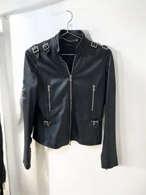 Leather Jacket With Zip Front