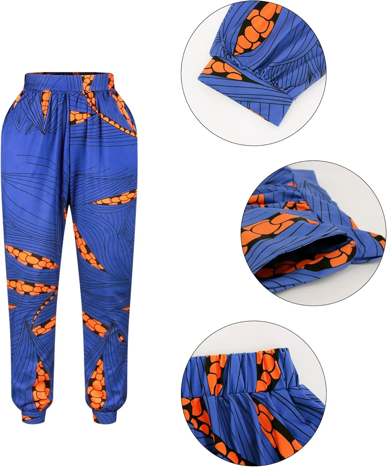 Liliam Women's Boho Floral Print Harem Pants High Waist Hippie Pants Trousers with Pockets