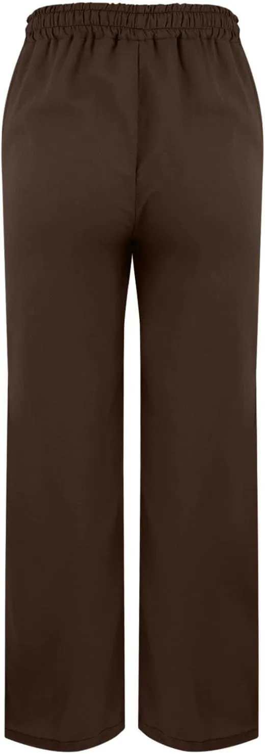 Linen Pants Women Drawstring Elastic High Waisted Bottom Side Split Lounge Pants with Pockets Summer Casual Beach Pants