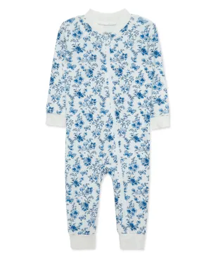 Little Me Blue Garden Zip Front